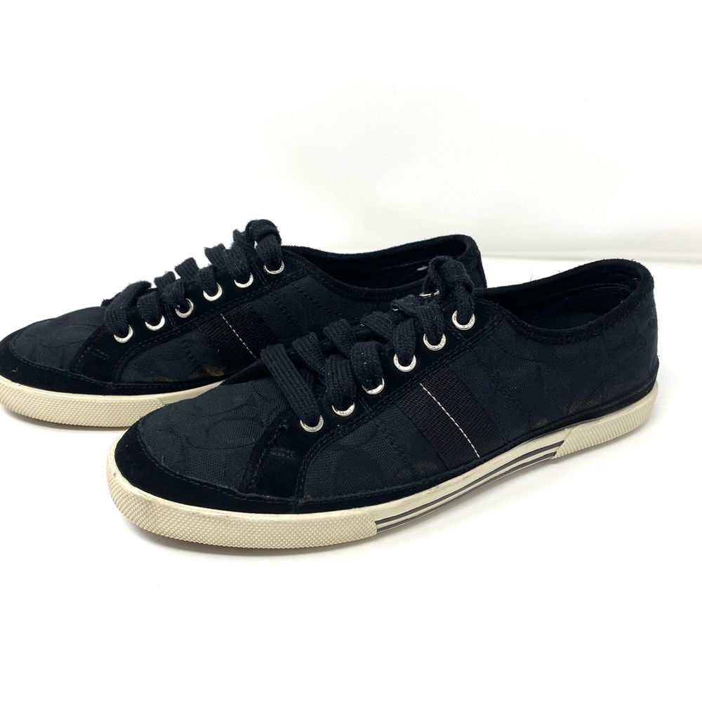 Coach Men's Signature Lace Up Skater Flat Bottom Canvas Sneaker Size 8.5M